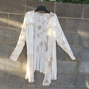 Torrid Cardigan Plus 3X Gray Super Soft Knit Long Slub Shrug Duster Tie Dye